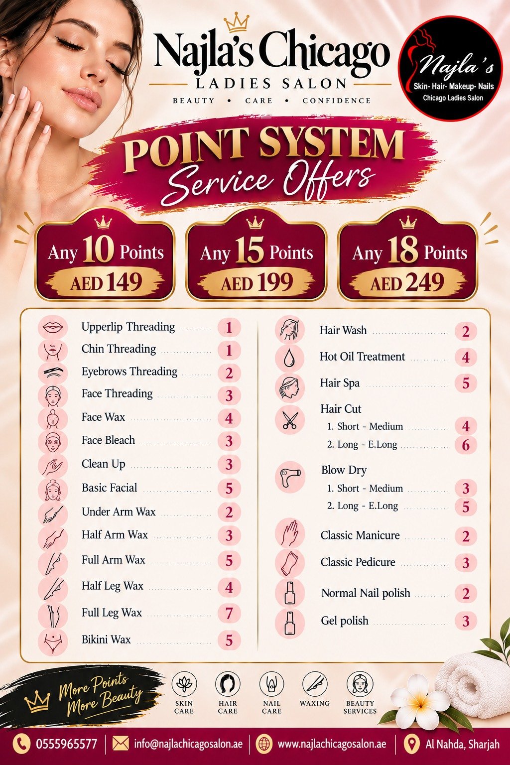 Najla Chicago Salon Point System